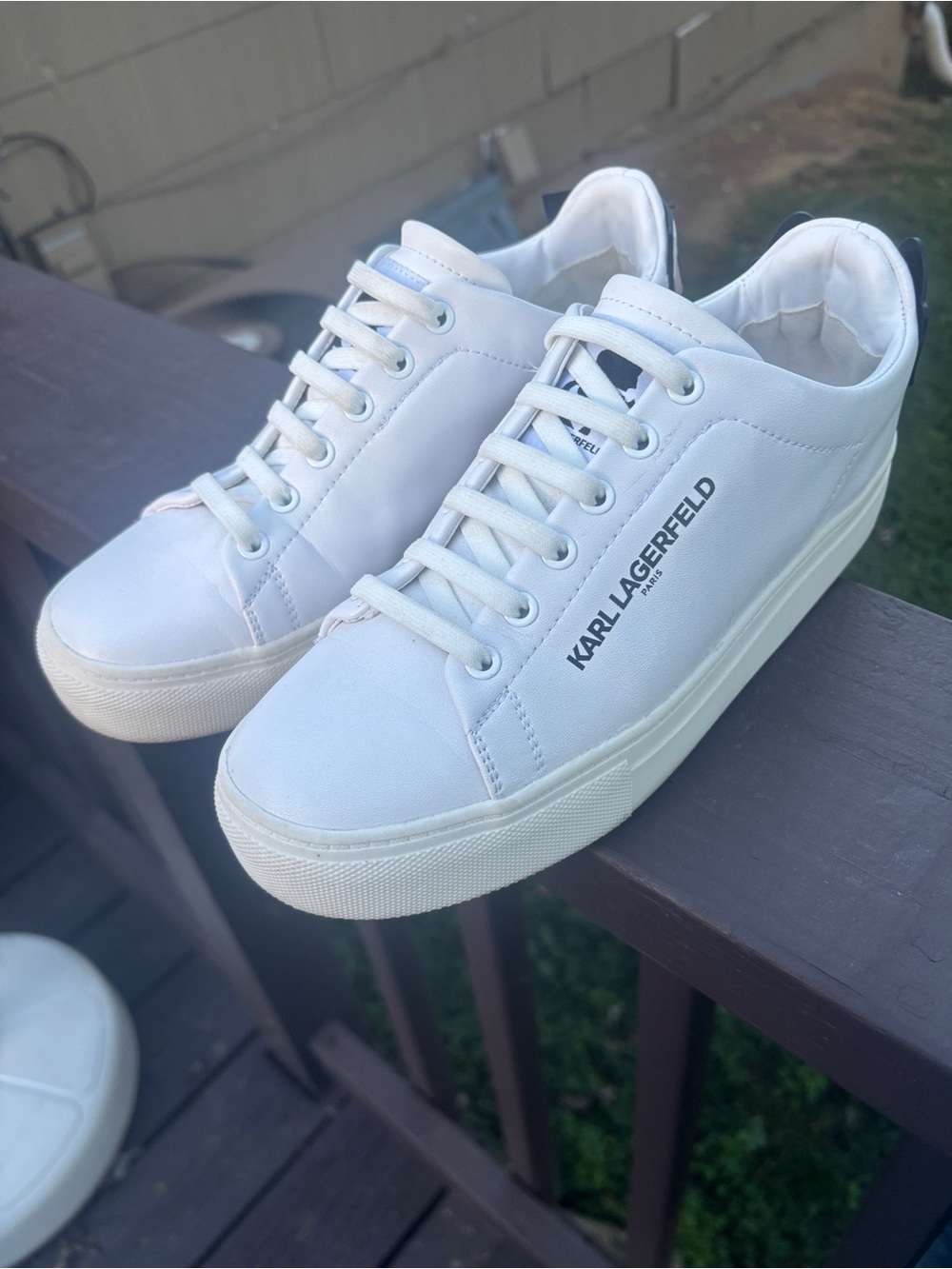 Women’s Karl Lagerfeld White Platform Low-Top Sneakers